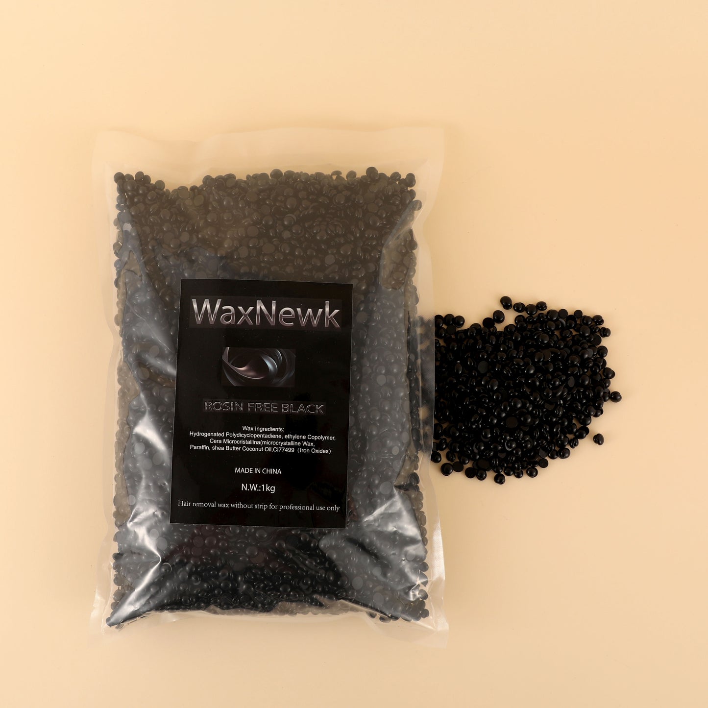 WaxNewK rosin free black wax 1kg 2.2lb 2.2 pound depilatory Hair Removal hypoallergenic body sensitive skin wax