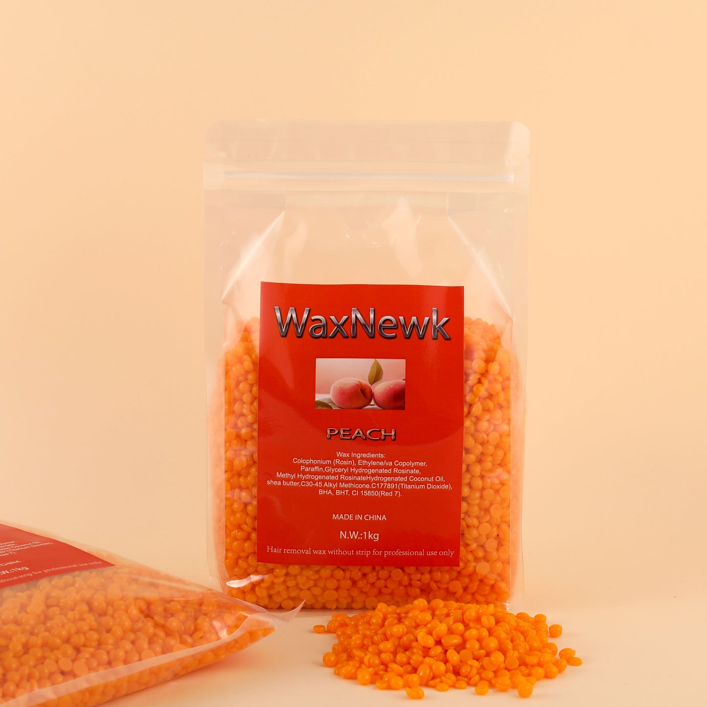 WaxNewK peach wax 1kg 2.2LB 1000g beauty salon dry fast waxing bean peach scent painless Rosin peach Hard Wax