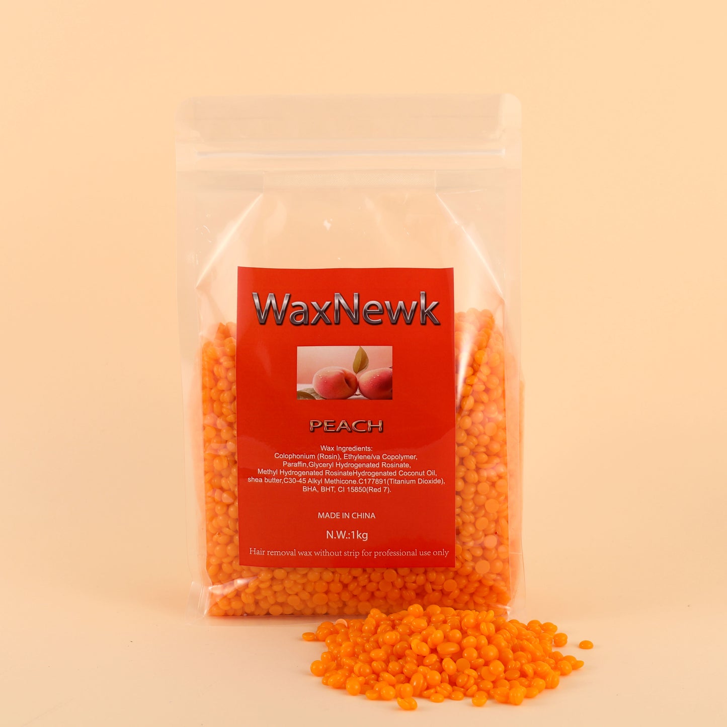 WaxNewK peach wax 1kg 2.2LB 1000g beauty salon dry fast waxing bean peach scent painless Rosin peach Hard Wax