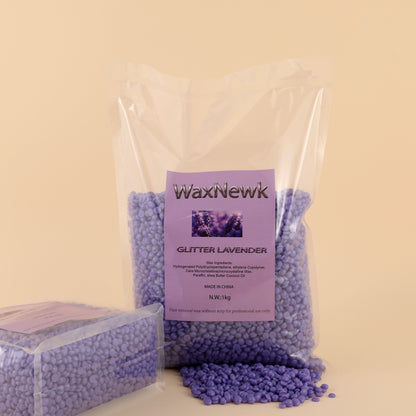 WaxNewK glitter lavender wax 1kg Hard Wax Beans Depilatory Rosin free purple Spa Choice Rosin Free Gel wax Hair Removal