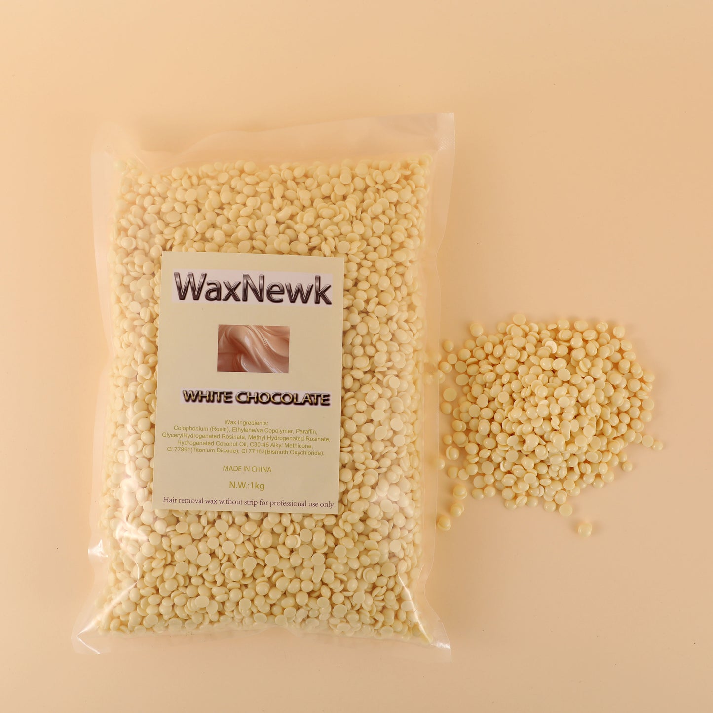 WaxNewK white chocolate wax 1kg high-end hard waxing hair removal body natural brazilian body hard wax beads 1000g