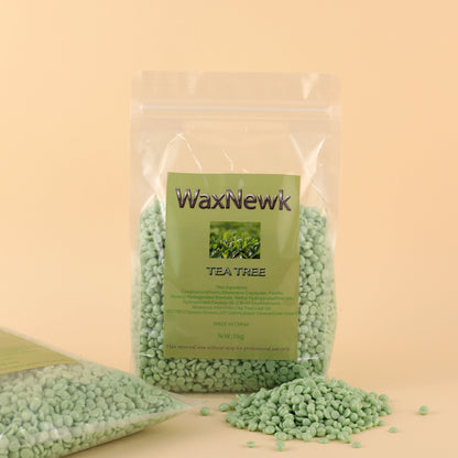 WaxNewK tea tree wax 1kg Painless Hair Removal Our Versatile Bikini Legs Underarm Back Chest tea tree Hard Wax Beans