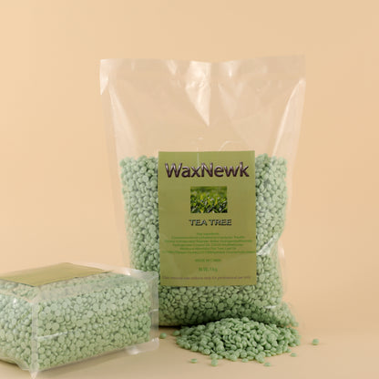 WaxNewK tea tree wax 1kg Painless Hair Removal Our Versatile Bikini Legs Underarm Back Chest tea tree Hard Wax Beans