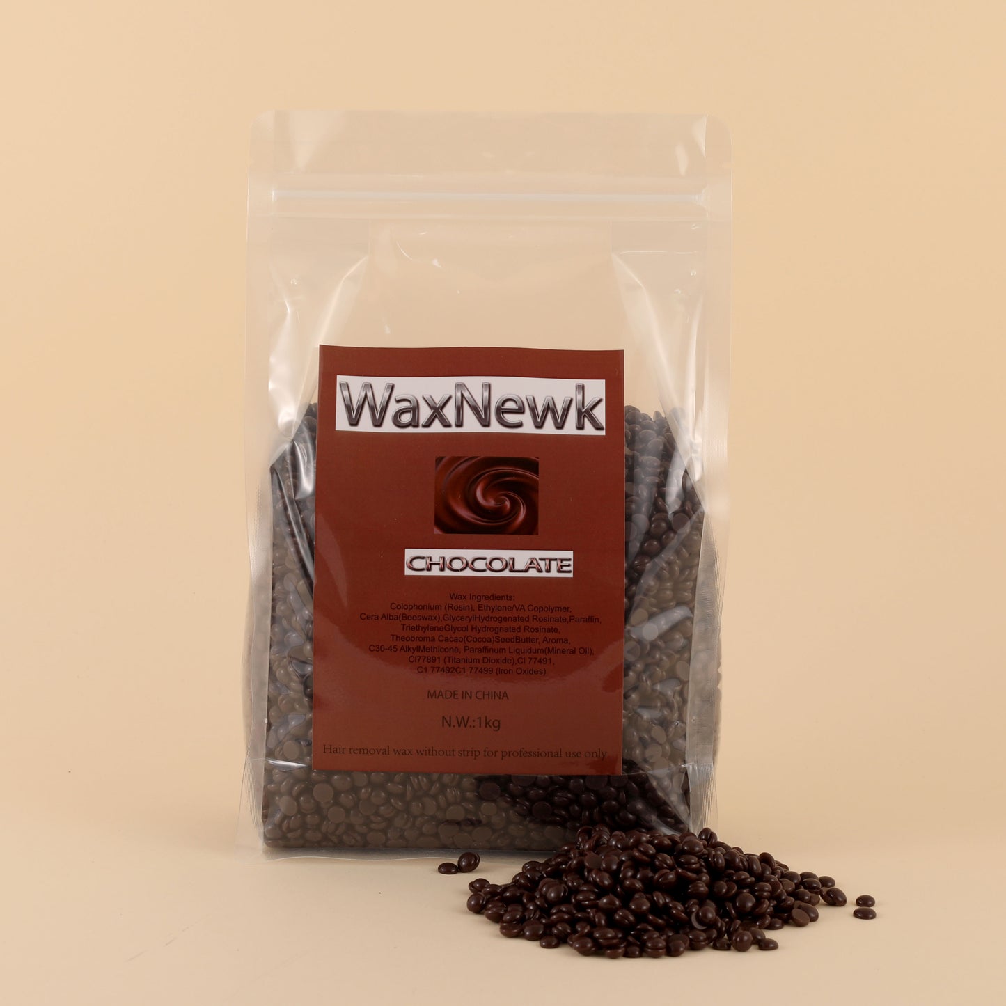 WaxNewK chocolate wax 1kg 2.2 lb 2.2 pounds brown dry fast Private Label Depilatory Hard Wax Beads For Body Waxing