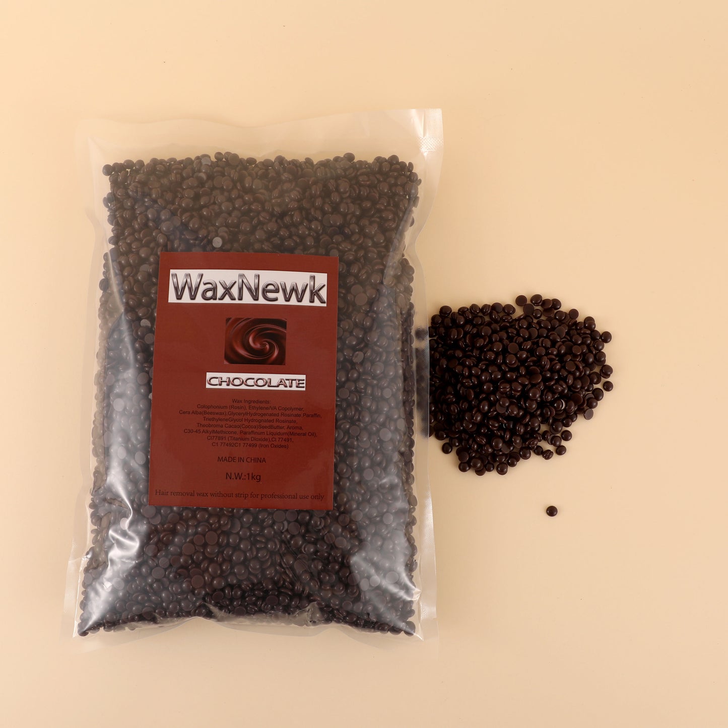 WaxNewK chocolate wax 1kg 2.2 lb 2.2 pounds brown dry fast Private Label Depilatory Hard Wax Beads For Body Waxing