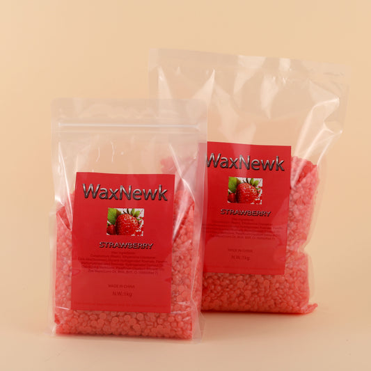 WaxNewK strawberry wax Painless Private Label hot film 1kg red women dry fast hard wax beans depilatory easy hair removal beans