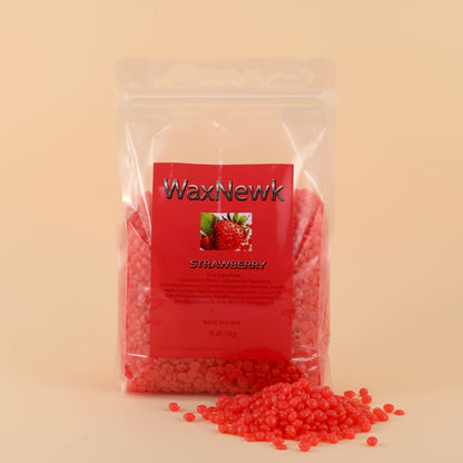 WaxNewK strawberry wax Painless Private Label hot film 1kg red women dry fast hard wax beans depilatory easy hair removal beans