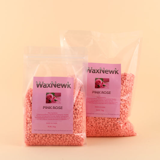 WaxNewK pink rose wax 1000g European Formula 1kg Bag Classic eyebrows face private parts Hair Removal Brazilian Hard Wax Beans