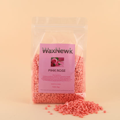 WaxNewK pink rose wax 1000g European Formula 1kg Bag Classic eyebrows face private parts Hair Removal Brazilian Hard Wax Beans