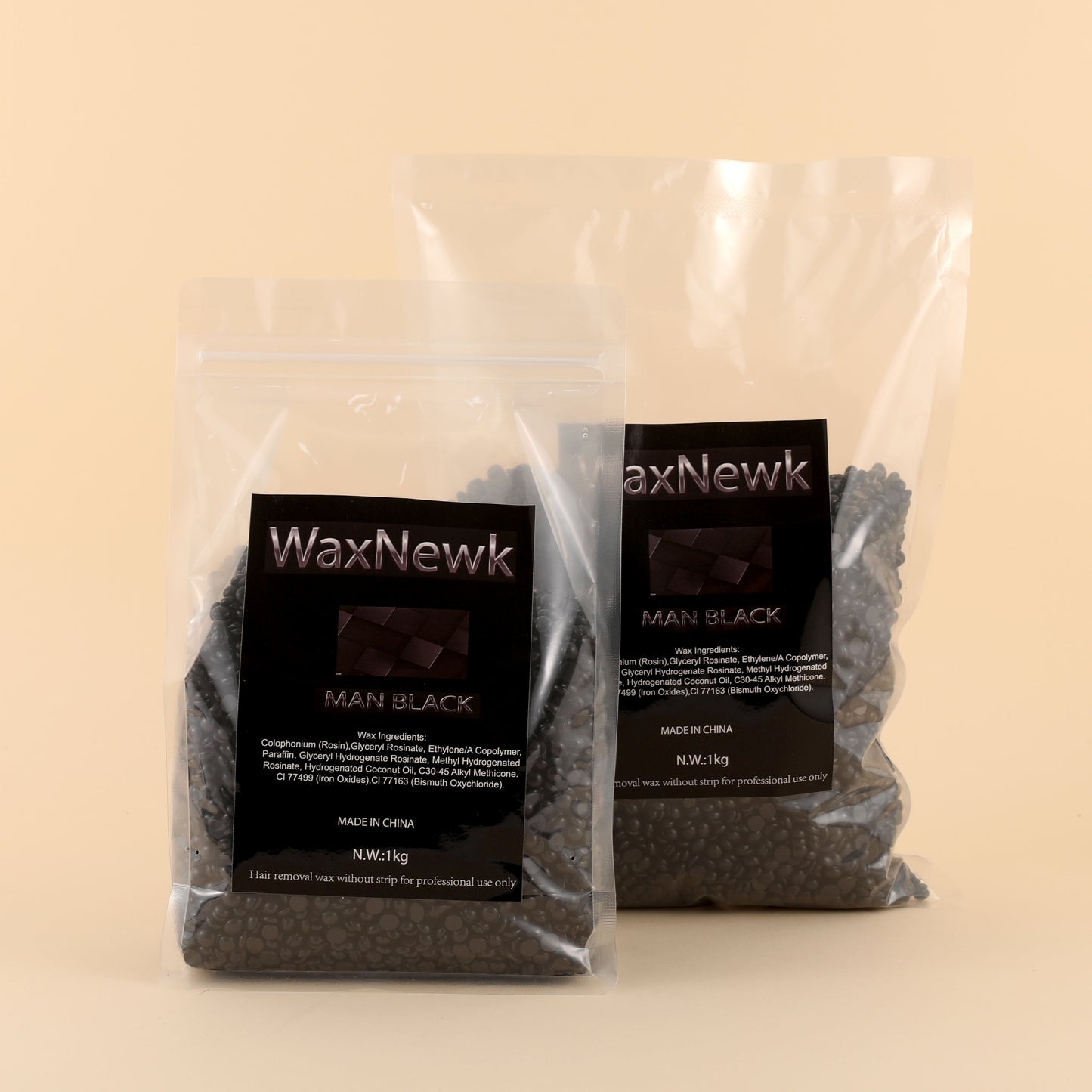 WaxNewK man black wax 1kg 2.2LB Brazilian Wax dry fast Care Body thick Hair Removal coarse Hard Wax Beads