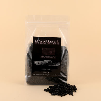 WaxNewK man black wax 1kg 2.2LB Brazilian Wax dry fast Care Body thick Hair Removal coarse Hard Wax Beads