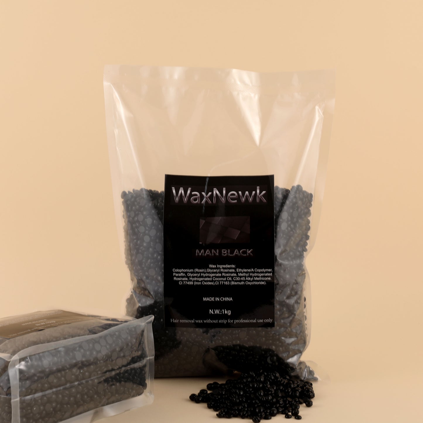 WaxNewK man black wax 1kg 2.2LB Brazilian Wax dry fast Care Body thick Hair Removal coarse Hard Wax Beads