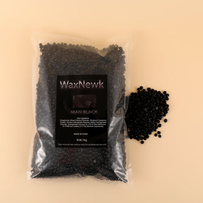 WaxNewK man black wax 1kg 2.2LB Brazilian Wax dry fast Care Body thick Hair Removal coarse Hard Wax Beads