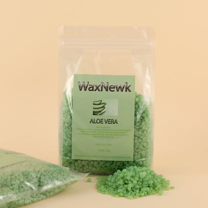 WaxNewK Aloe vera wax hair removal 2.2LB waxing beads dry fast painless 1kg bag Hard Wax Beans