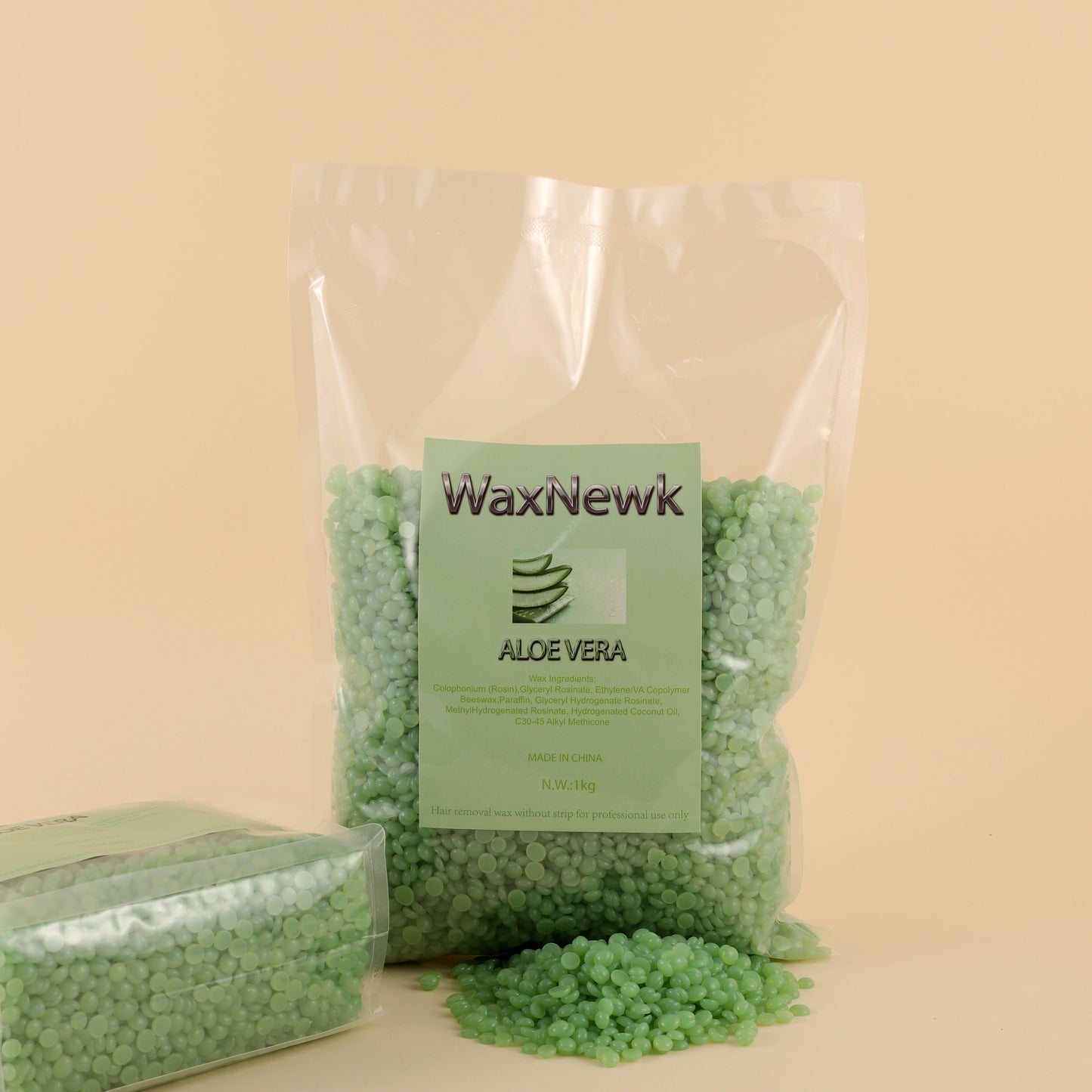 WaxNewK Aloe vera wax hair removal 2.2LB waxing beads dry fast painless 1kg bag Hard Wax Beans