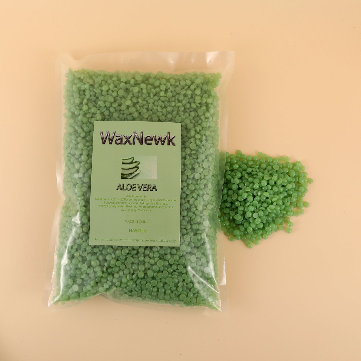 WaxNewK Aloe vera wax hair removal 2.2LB waxing beads dry fast painless 1kg bag Hard Wax Beans