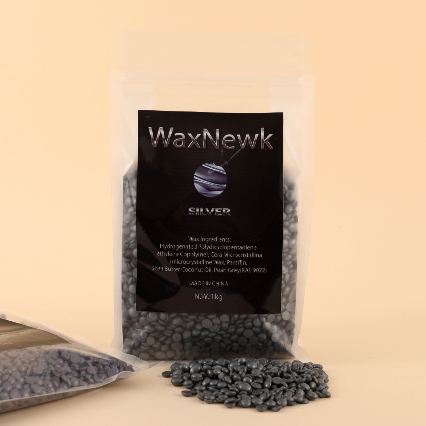 WaxNewK rosin free silver wax 1kg 2.2LB strong elasticity hypoallergenic premium Depilatory beauty salon quality hard wax beads