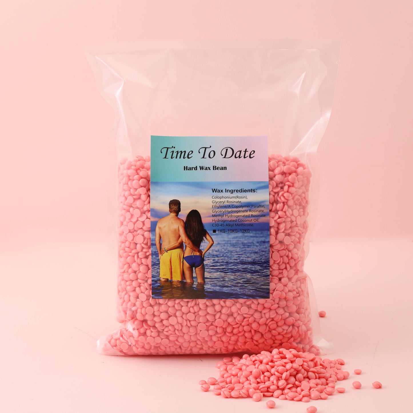 Private label New Product 1kg bag Beads Depilatory Pink Rose Paperless Painless Hair Removal Hard Wax