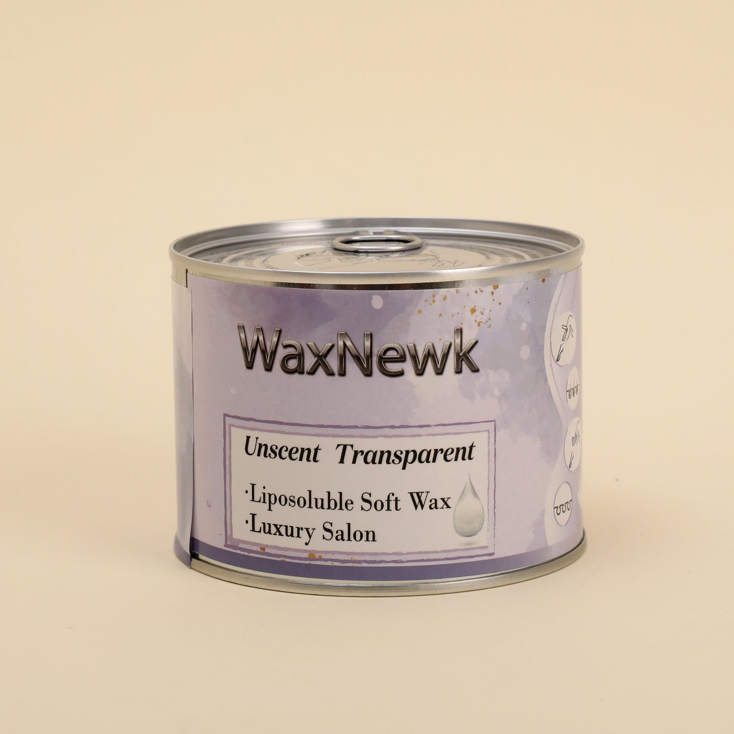 WaxNewK Cera Waxing Supplies 400g Rosin Free clear soft wax Warm unscent transparent in Tin Cans Hair Removal Liposoluble Wax