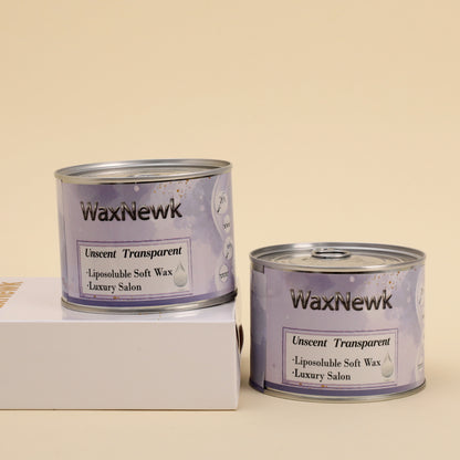 WaxNewK Cera Waxing Supplies 400g Rosin Free clear soft wax Warm unscent transparent in Tin Cans Hair Removal Liposoluble Wax