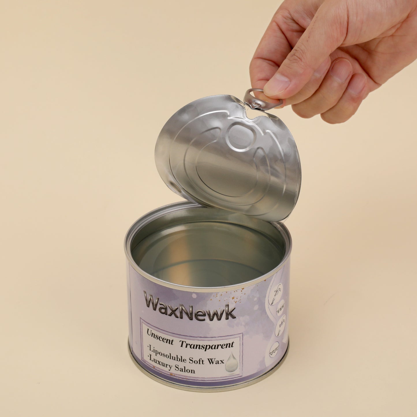 WaxNewK Cera Waxing Supplies 400g Rosin Free clear soft wax Warm unscent transparent in Tin Cans Hair Removal Liposoluble Wax