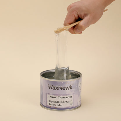 WaxNewK Cera Waxing Supplies 400g Rosin Free clear soft wax Warm unscent transparent in Tin Cans Hair Removal Liposoluble Wax