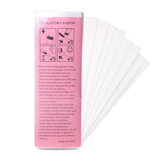 100pc Hair Removal Wax Strips for Face Body Depilatory Wax Epilator Nonwoven Paper Roll-On Cartridge soft wax Strips