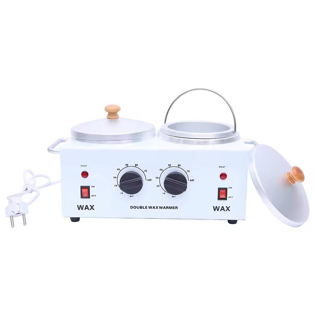 DOLLWAX factory sale Double Wax Warmer Professional Electric Wax Heater Machine for Hair Removal, Dual Wax Pot Paraffin Facial Skin Body SPA Salon Equipment with Adjustable Temperature Set